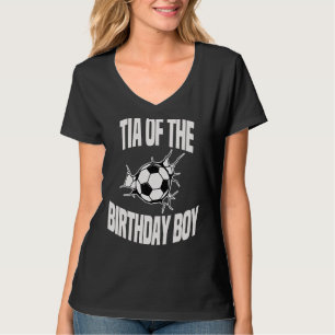 Camiseta Tia Do Baile de Futebol de Garoto de Aniversário -