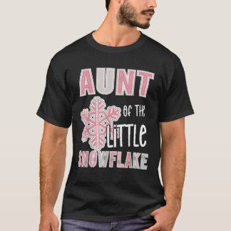 Camiseta Tia do Bebê de Natal de Inverno Pequena Floco de N