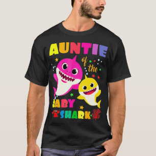 Camiseta Tia Do Bebê Tubarão De Aniversário Da Tia De An