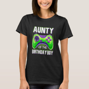 Camiseta Tia do Birthday Boy Matching Family Video Ga