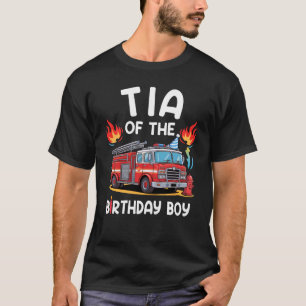 Camiseta Tia Do Bombeiro 1rua Do Birthday Boy Fire