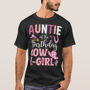 Camiseta Tia do Cowgirl de Aniversário Rodeio Festa Anivers