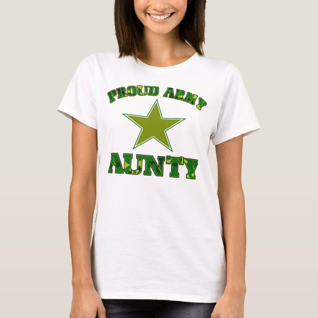 Camiseta Tia do exército orgulhosa (Frente)