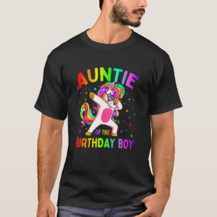 Camiseta Tia do Festa de aniversário Rapaz Dabbing Unicorn