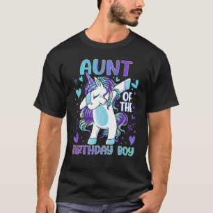 Camiseta Tia do Festa de aniversário Rapaz Dabbing Unicorn