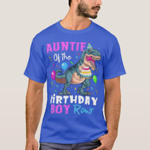 Camiseta Tia Do Garoto De Aniversário Tia Dinossauro