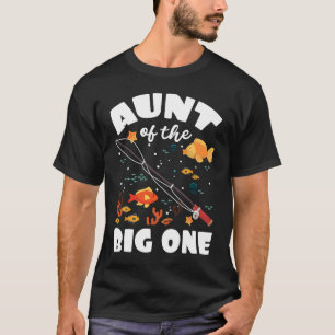 Camiseta Tia Do Grande Tema De Pesca De Aniversário Ce