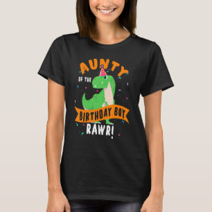 Camiseta Tia Do Jovem Dinossauro De Aniversário