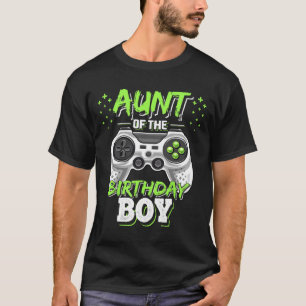 Camiseta Tia Do Menino De Aniversário Jogo De Vídeo Corresp