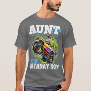 Camiseta Tia do menino de aniversário Monstro do Dinossauro