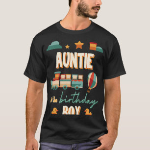 Camiseta Tia Do Menino De Aniversário Trem Tema Corresponde