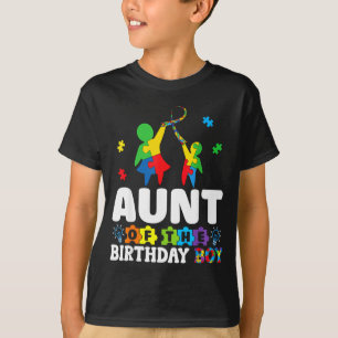 Camiseta Tia do Menino do Aniversário Conscientização sobre