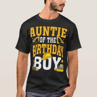 Camiseta Tia Do Menino Do Aniversário Construção Combinando
