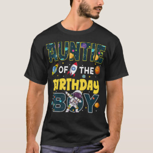 Camiseta Tia Do Menino Do Aniversário Família Astronauta Es