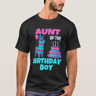 Camiseta Tia do Menino do Aniversário Festa da Llama Pinata