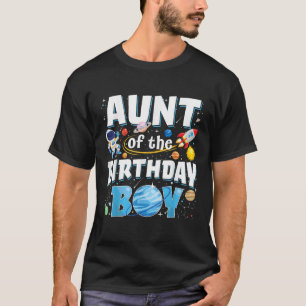 Camiseta Tia Do Menino Do Astronauta De Aniversário Família