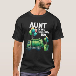 Camiseta Tia do Menino do Caminhão de Lixo de Aniversário