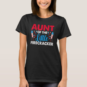 Camiseta Tia Do Pequeno Bombeiro 4 De Julho Birthda
