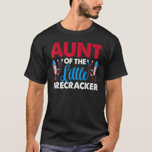 Camiseta Tia Do Pequeno Bombeiro 4 De Julho Birthda