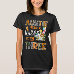 Camiseta Tia do Selvagem e Menino de 3º Aniversário Safa