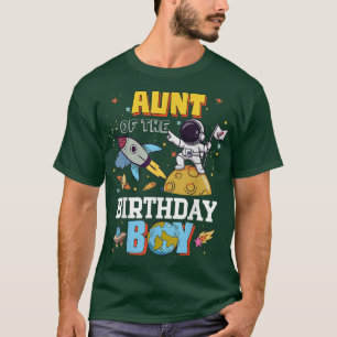 Camiseta Tia Do Tema Espacial Do Astronauta De Aniversário 