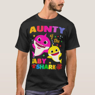 Camiseta Tia Do Tubarão-Bebê (Aunty Shark) De Aniversári