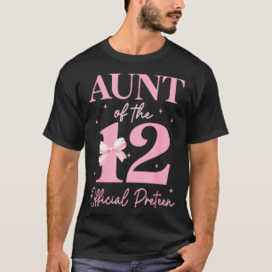 Camiseta Tia dos 12 anos da menina aniversariante pré-adole