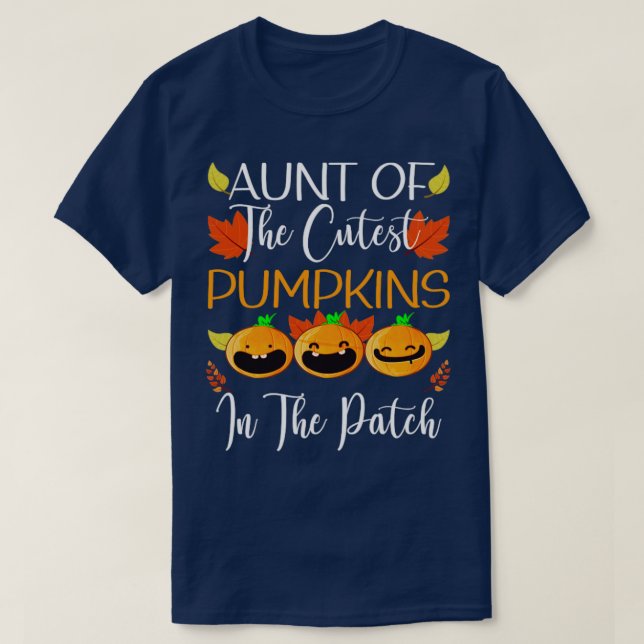 Camiseta Tia Dos Pumpkins Mais Coroados No Patch (Frente do Design)