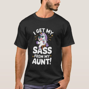 Camiseta Tia e Sobrinha Unicórnio Sassy Eu Pego Meu Sass De