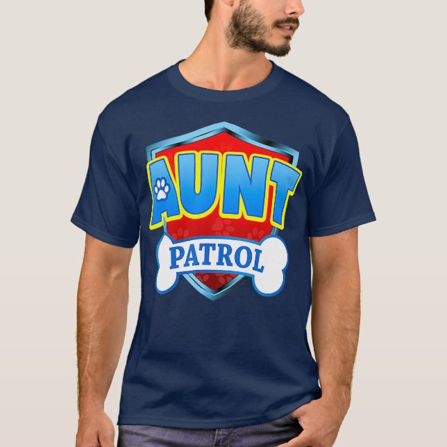 Camiseta Tia Engraçada Cachorro Patrulha Mãe Pai Para Homen (Frente)