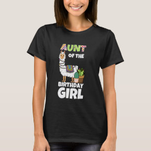 Camiseta Tia Engraçada Da Llama Animal Da Menina Do Anivers