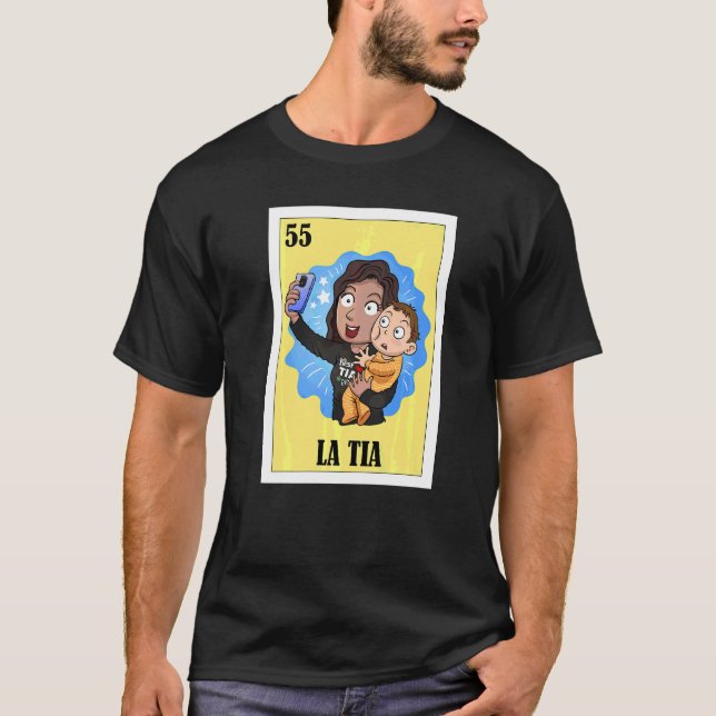 Camiseta Tia Espanhola Loteria Mexicana Bingo La Tia (Frente)