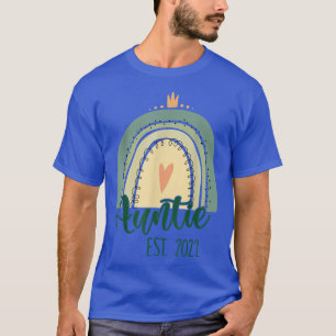 Camiseta Tia EST 2022 Leopard Boho Rainbow Auntie Life