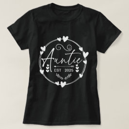 Camiseta Tia Est 2025 Anúncio de Bebê Legal Tia Humor