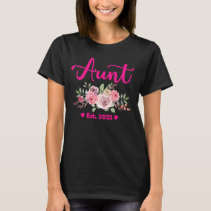 Camiseta Tia Est 2025 Novo Anúncio De Bebê Da Tia Gifts