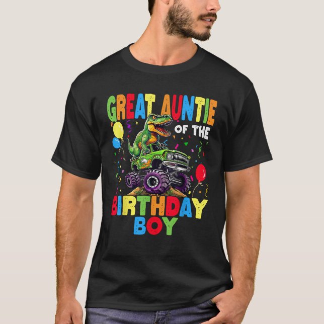 Camiseta Tia excelente Do Garoto De Aniversário Dinossauro  (Frente)