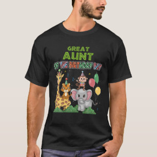 Camiseta Tia excelente Do Menino De Aniversário Zoo Safari 