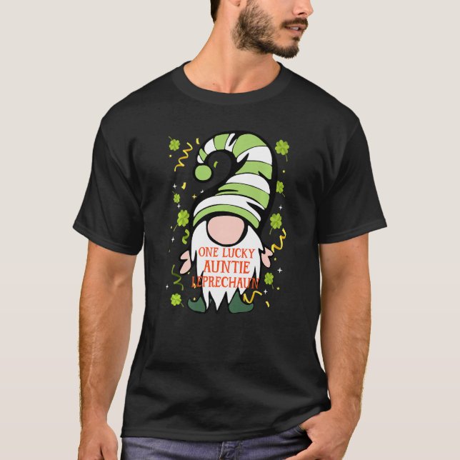 Camiseta Tia Funny Rua Patrick S Day Lucky GnomFamily M (Frente)