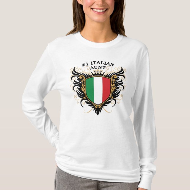 Camiseta Tia italiana do número um (Frente)