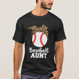 Camiseta Tia Leopardo Engraçada Por Beisebol