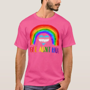 Camiseta Tia LGBTQ Free Hugs Orgulho gay LGBT Mãe Arco-Íris