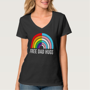 Camiseta Tia Livre Abraça O Gay Do Arco-Íris Bandeira Trans