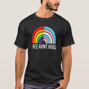 Camiseta Tia Livre Abraça O Gay Do Arco-Íris Bandeira Trans