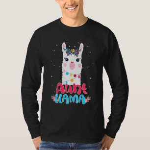 Camiseta Tia Llama Dia de as mães Mulheres Tia Aniversário