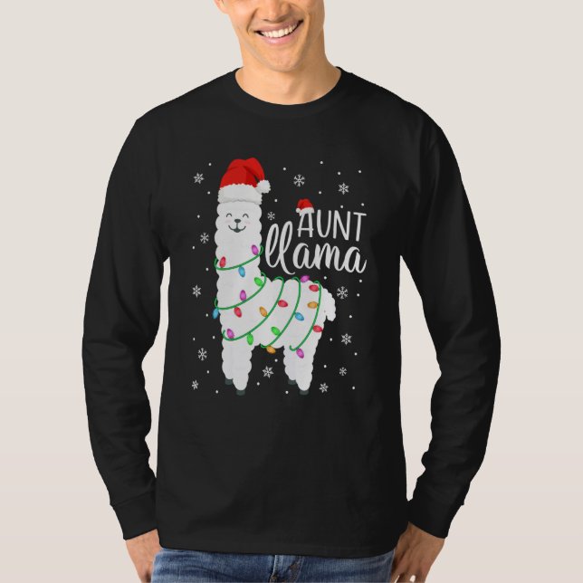 Camiseta Tia Llama Engraçado Natal Tia Llama Papais noeis (Frente)