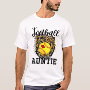 Camiseta Tia Mãe Softb do Dia de Jogo da Tia Leopardo da S