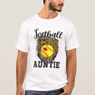 Camiseta Tia Mãe Softb do Dia de Jogo da Tia Leopardo da So