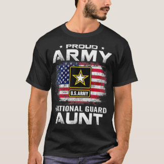 Camiseta Tia Nacional de Guarda do Exército Orgulhoso com B