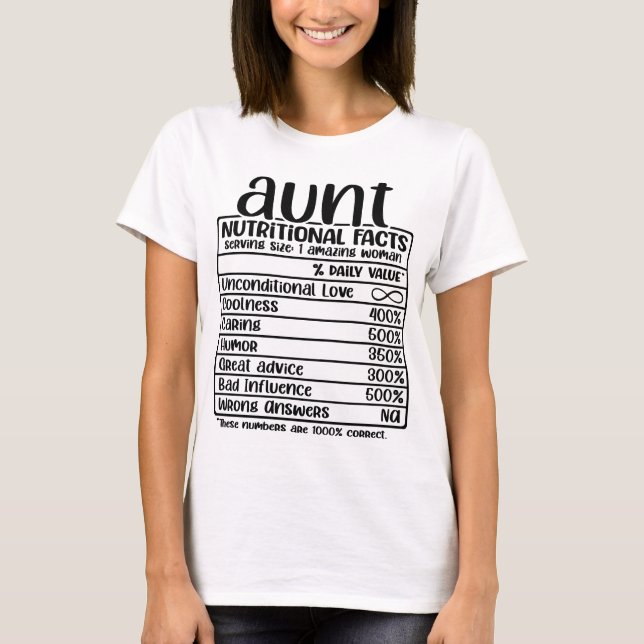Camiseta Tia Nutricional Fatos Engraçados (Frente)