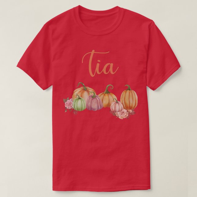 Camiseta Tia of Little Pumpkin First Birthday Autumn Pumpki (Frente do Design)